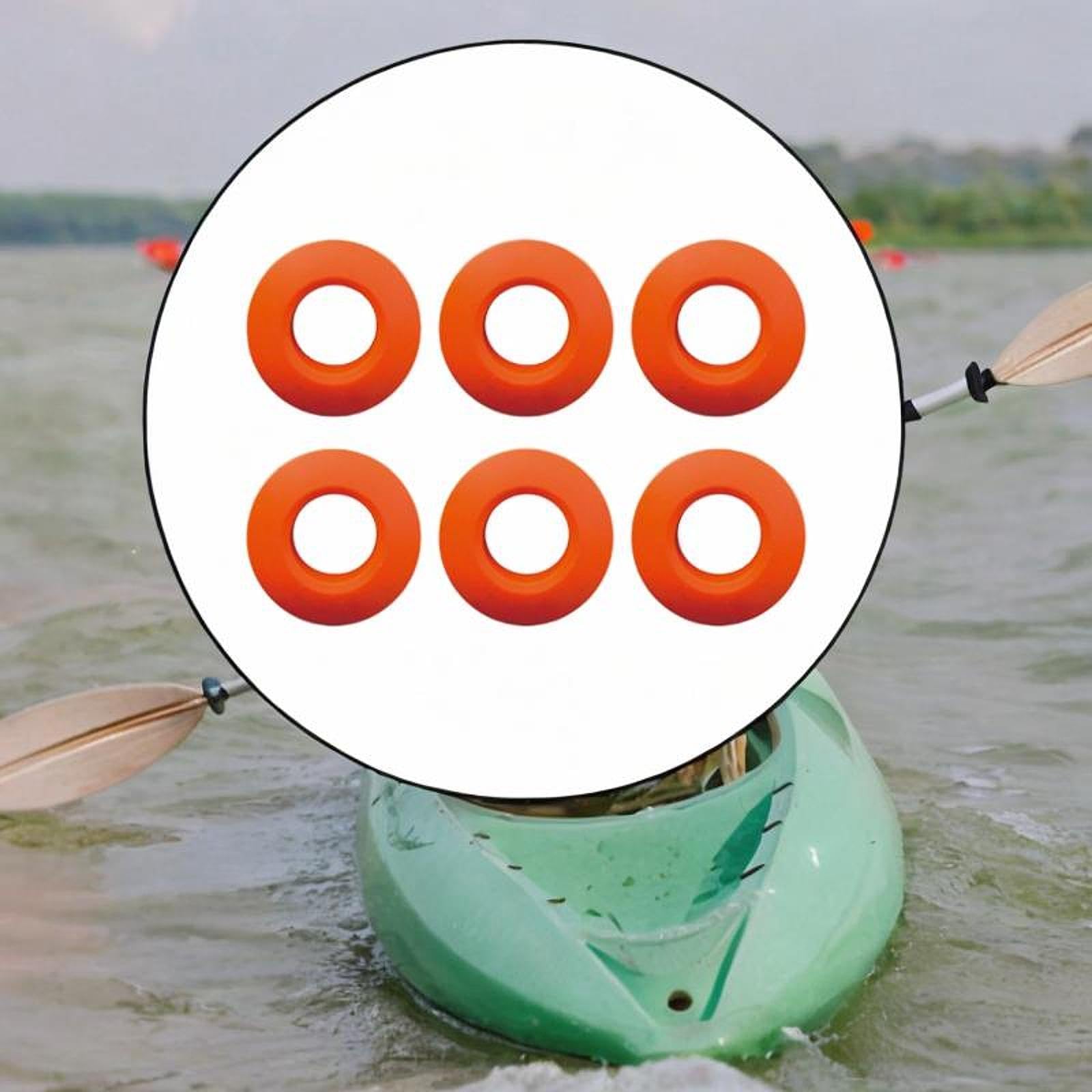 rockible 6Pcs Kayak Paddle Drip Rings Water Retaining Rings Non Slip Universal Kayak Oar Drip Rings Splash Guards for Boating, Rafting, Orange