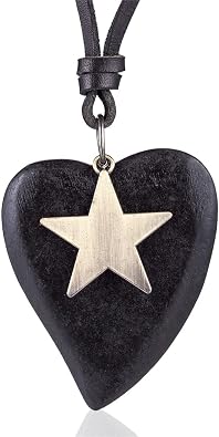 Woman Long Necklaces Love Big Wooden Heart Pendant Star Chokers Necklace for Women Jewelry Vintage
