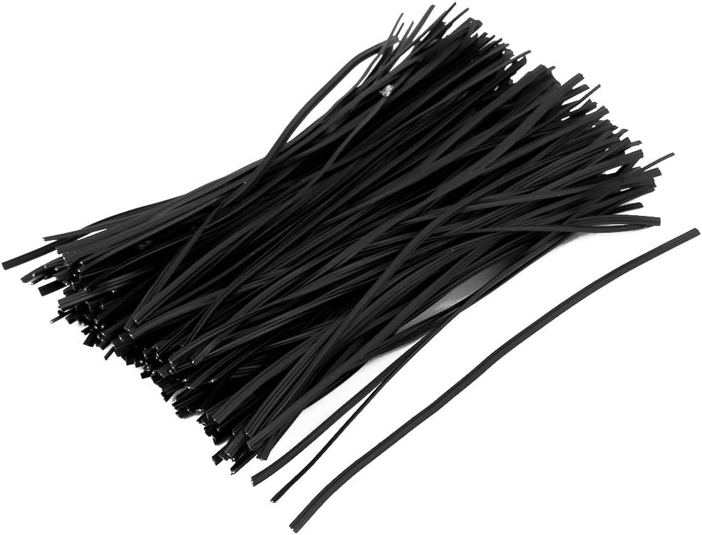 uxcell® Plastic Home Coated Cord Packaging Closure Twist Tie Wire 150mm x 2mm 200pcs Black