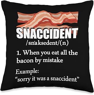 Scaccident Bacon Definition Breakfast Foodie Lover Pork Joke Throw Pillow
