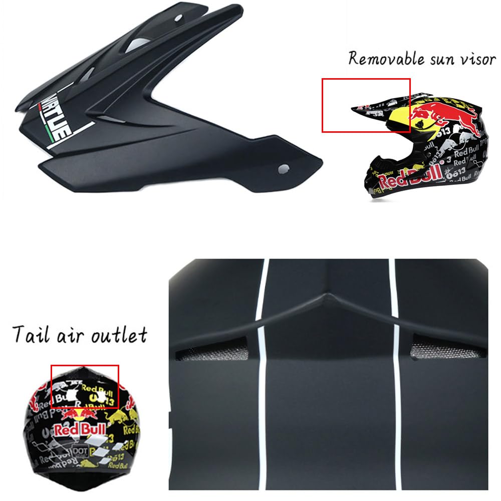 Casco De Motocross para Juvenil Y Adultos, Casco De Motocicleta Juvenil, Casco De Cross, Casco Integral para Todoterreno, Descenso, Certificado Dot con Gafas Máscara Y Guantes
