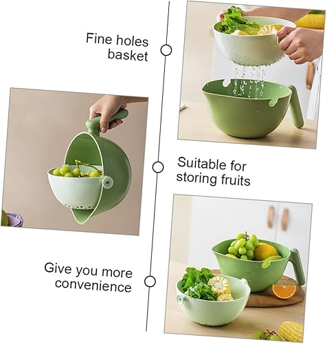 Miniatura 4 de SWOOMEY Cesta escurridor de doble capa Cesta de lavandería Cestas de lavandería Colador de frutas Cesta de lavado de cocina Contenedor de verduras