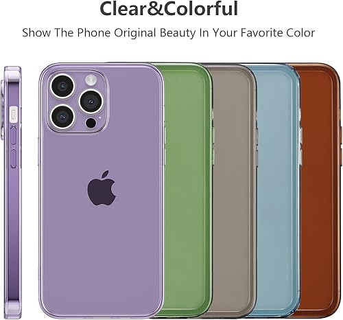 Miniatura 4 de ZTOFERA Funda para iPhone 15 Pro Max de 6.7 pulgadas, Transparente Suave Silicona Bumper Protector Retro Color Transparente A Prueba de Golpes