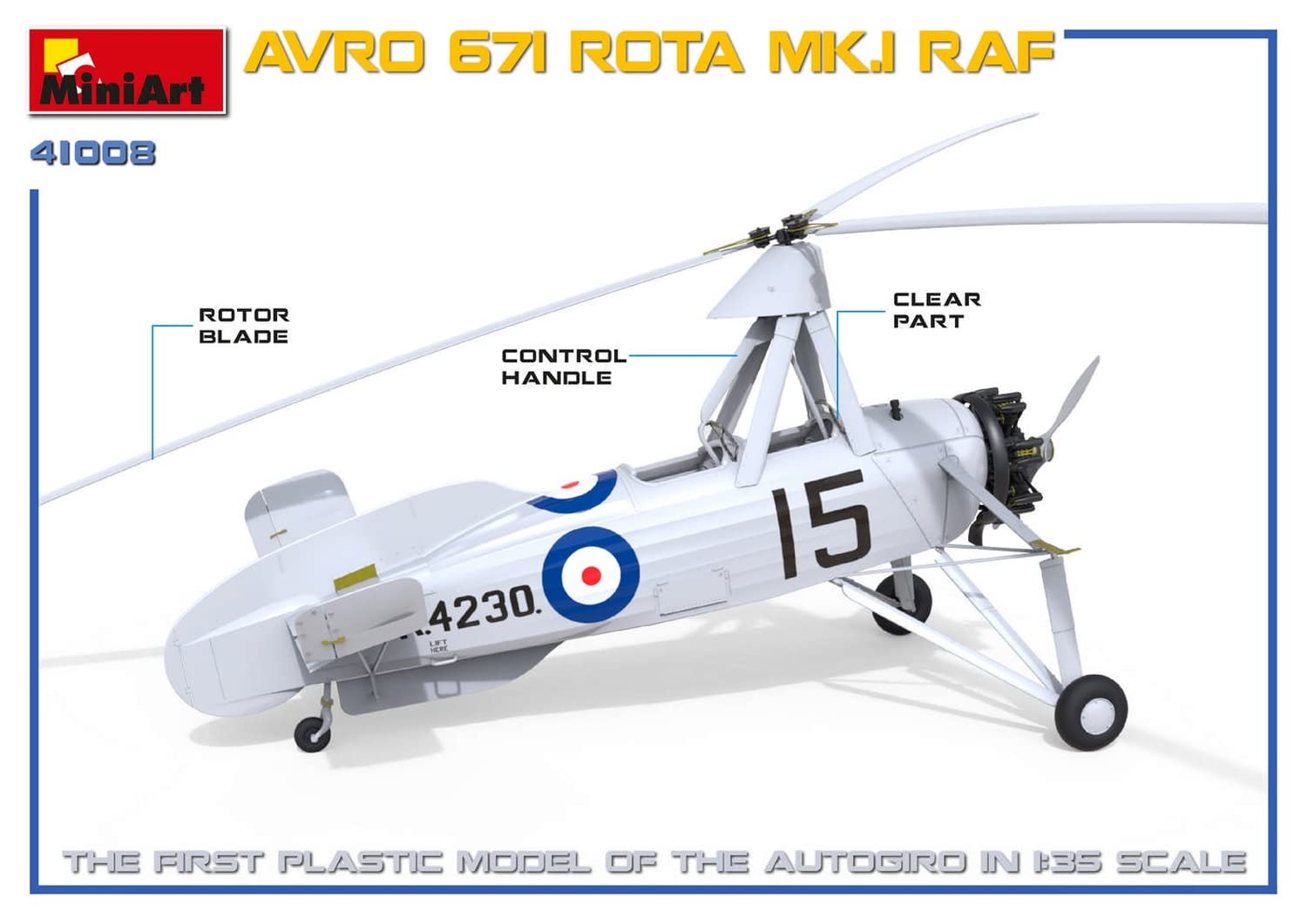 Miniart MA41008 Modellino Veicolo da Guerra In Plastica da Montare, Avro 671 Rota Mk.I Raf, Scala 1:35