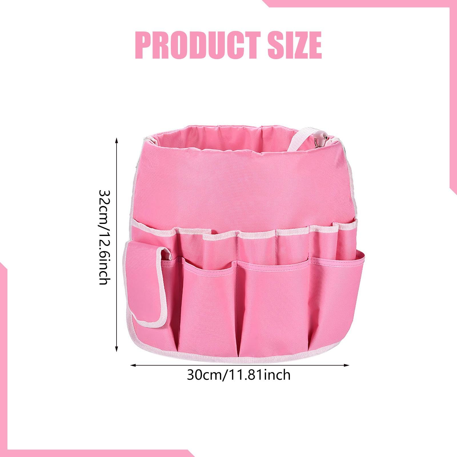 Borsa Porta Attrezzi Da Giardinaggio Organizer Borsa Attrezzi Borsa Portaoggetti Impermeabile Tessuto Oxford Ampio Spazio Multi Tasche Maniglia Resist, Rosa