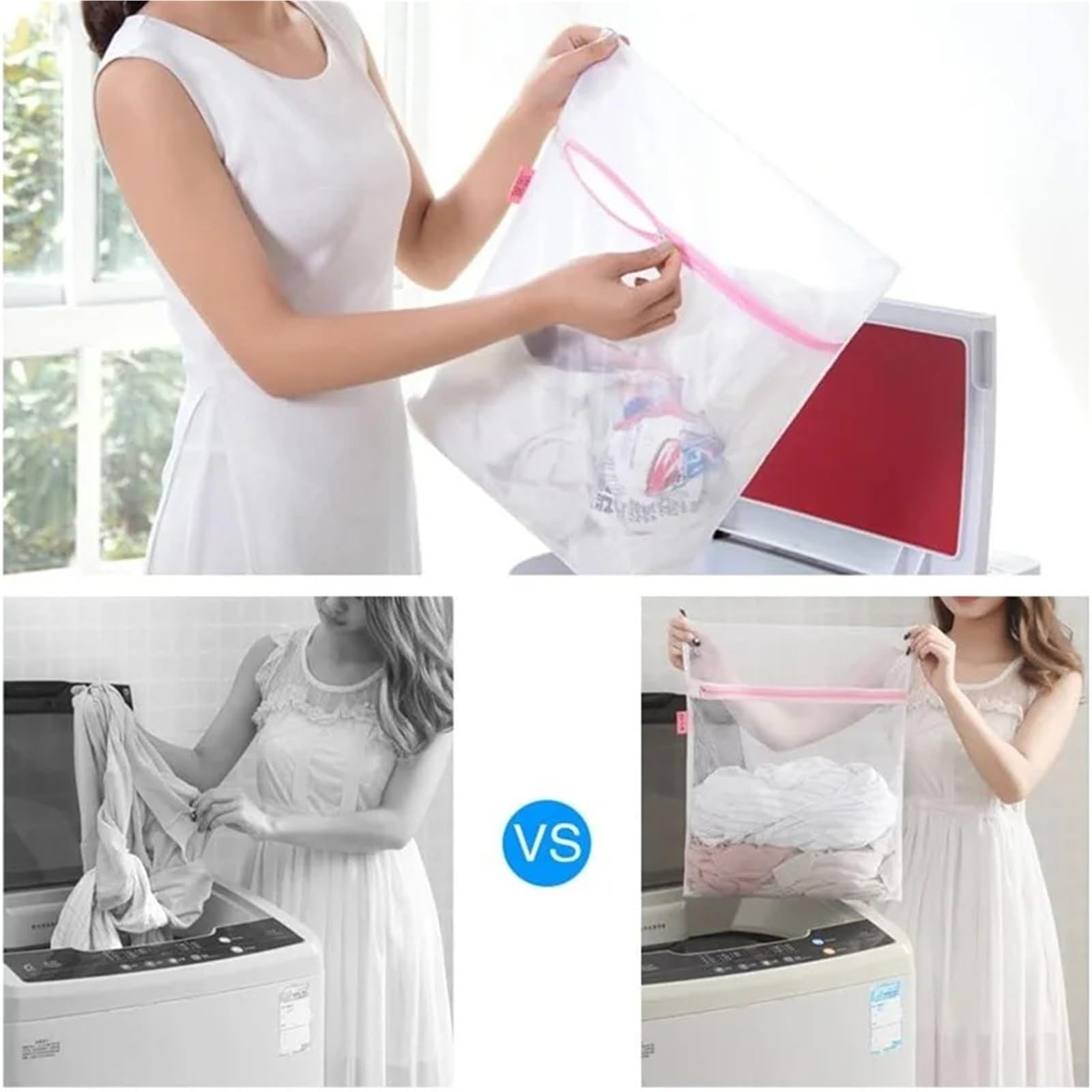 Wäschesack Wäschesack, Kleidungspflege, Waschmaschinen, schmutziger Korb, langlebig, for Reisen, Schuhe, Netztaschen, Damen-BH, Kleidungs-Organizer(Set2,4PCS)