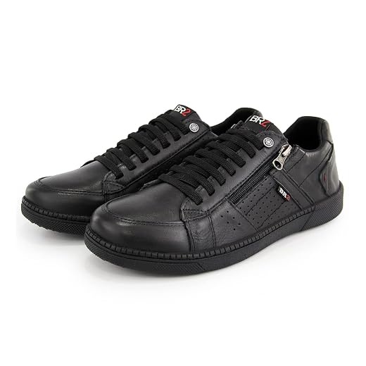 Sapatenis Masculino Casual Confort Couro Legitimo Zíper e Cadarço Footwear