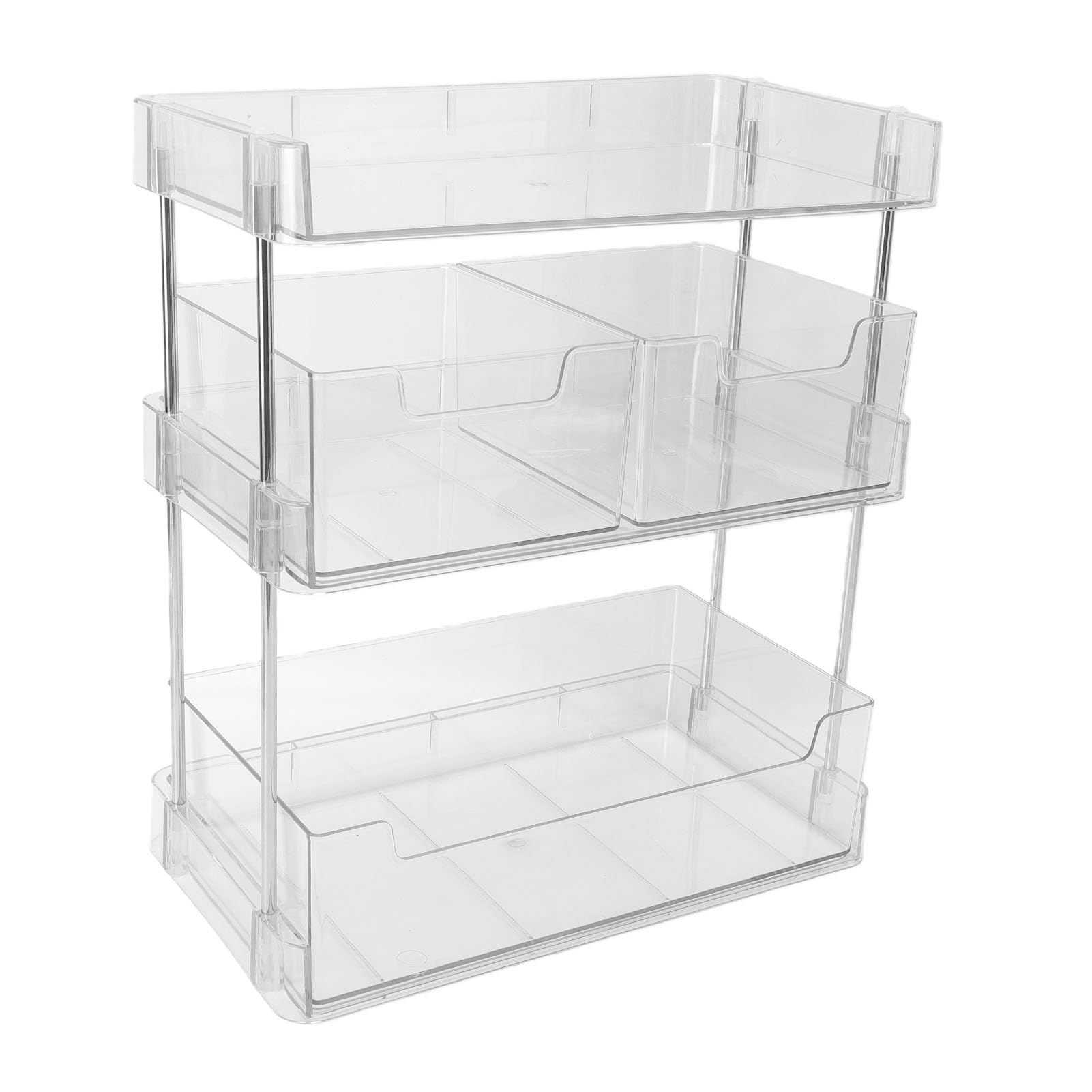 Generic Organizador de Bolsas de té, Diseño Transparente Multifuncional con Almacenamiento de 3 Niveles para Cocina, Baño, Estación de café, 33,5x17x30cm (Diseño de 3 niveles.)