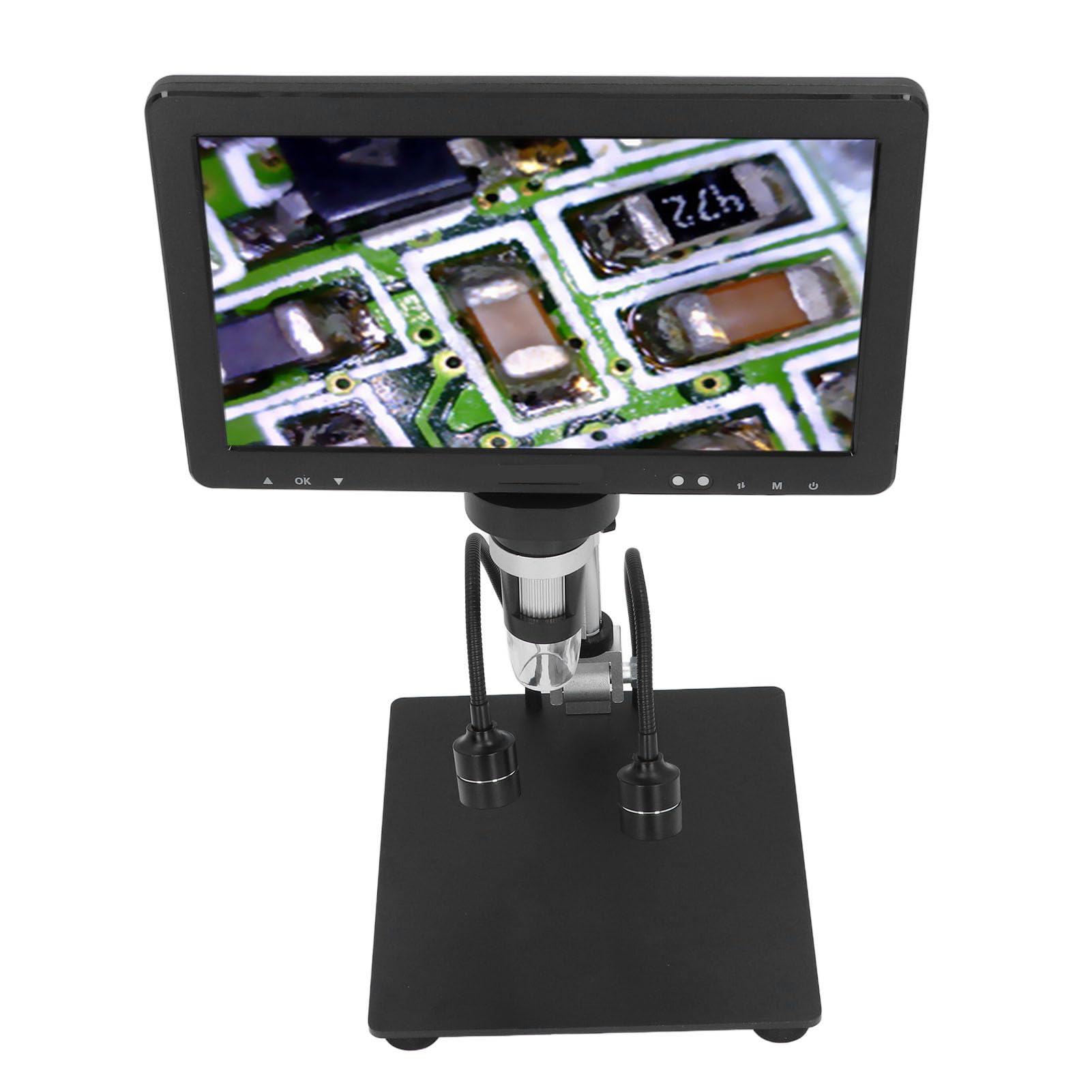 Cyfrowy Mikroskop do Lutowania 10.1 z Obiektywem 2000x 3, Nagrywanie Wideo 2160P UHD, Lupa na Monety Kompatybilna z 8 Regulowanymi Diodami LED, w Zestawie Karta 32 GB
