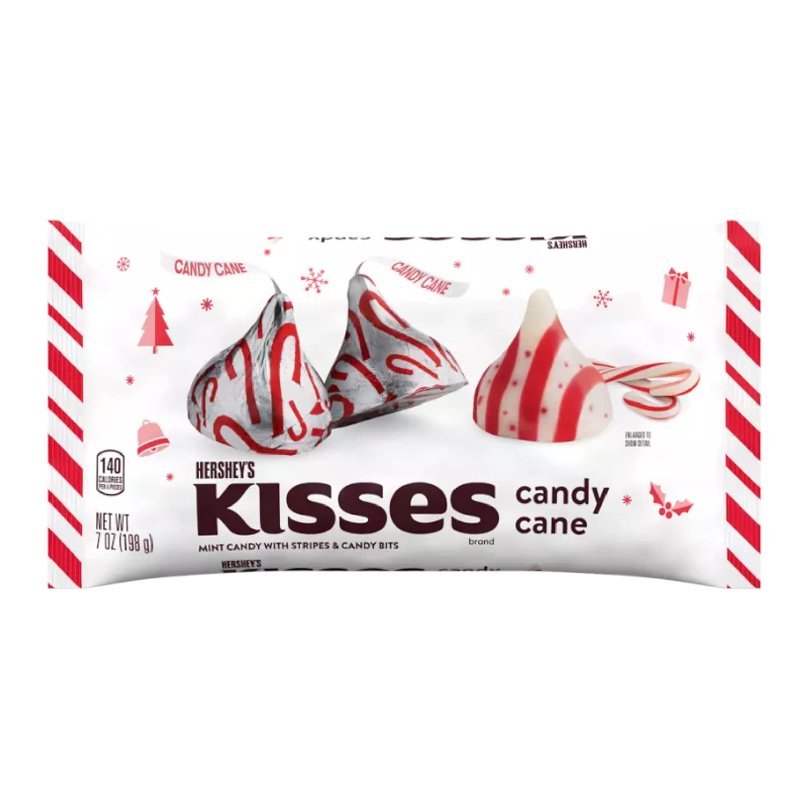 Hershey's Kisses Chocolate Candy Cane 7oz (198gr) - US Christmas Chocolate