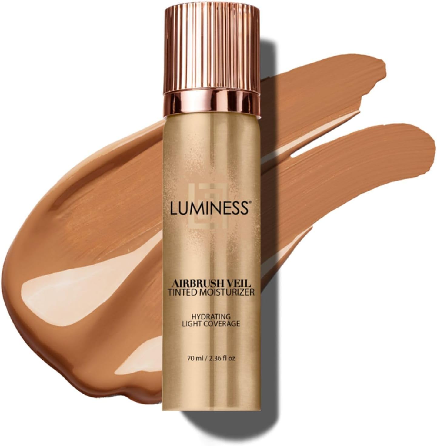 Airbrush Veil Tinted Moisturizer, Tan 100 - Lightweight, Hydrating, & Skin-Plumping Face Moisturizer Spray - Facial Skin Tint with Hyaluronic Acid Ceramides, Glycerin, Aloe & Hydrolyzed Silk