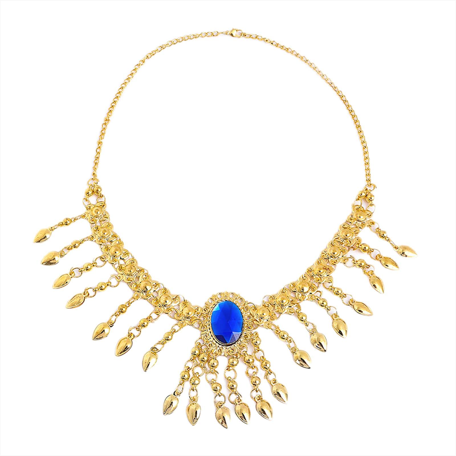 Belly Dance Indian Dancing Headband for Women Girls Blue Golden-image-10