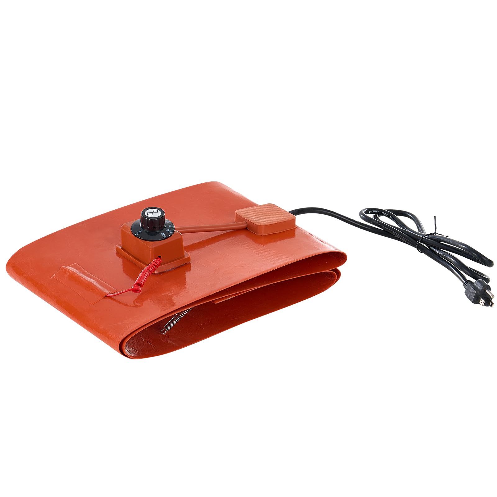 VEVOR Riscaldatore per fusti in metallo 1200 W per fusti da 55 galloni, Larghezza 250 mm, Termostato regolabile 30°C-150°C, Cintura riscaldante per fusti per grasso al silicone, Arancione