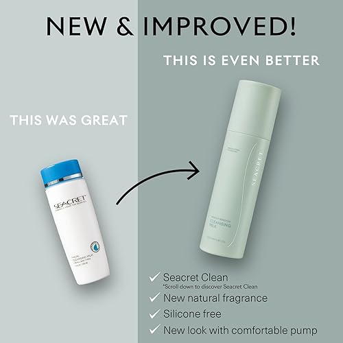 Miniatura 2 de SEACRET Leche limpiadora para la cara, limpiador facial enriquecido con minerales del Mar Muerto, 6.8 onzas líquidas.