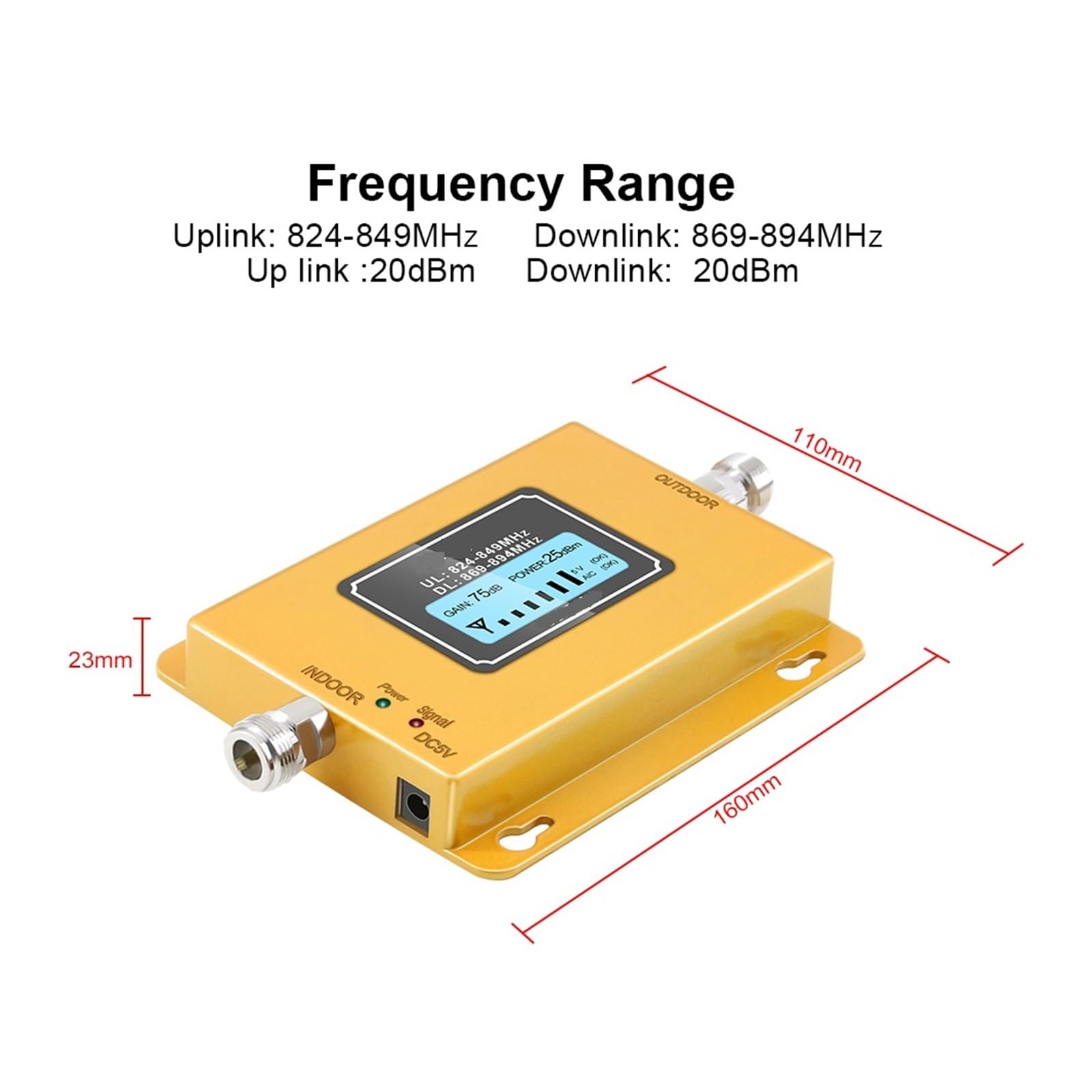 Amplificateur De Signal CDMA Gain70 DB, Répéteur LTE Band5 (850 CDMA), Téléphone Portable GSM 850 MHz Avec Écran LCD Facile Large Compatibilité