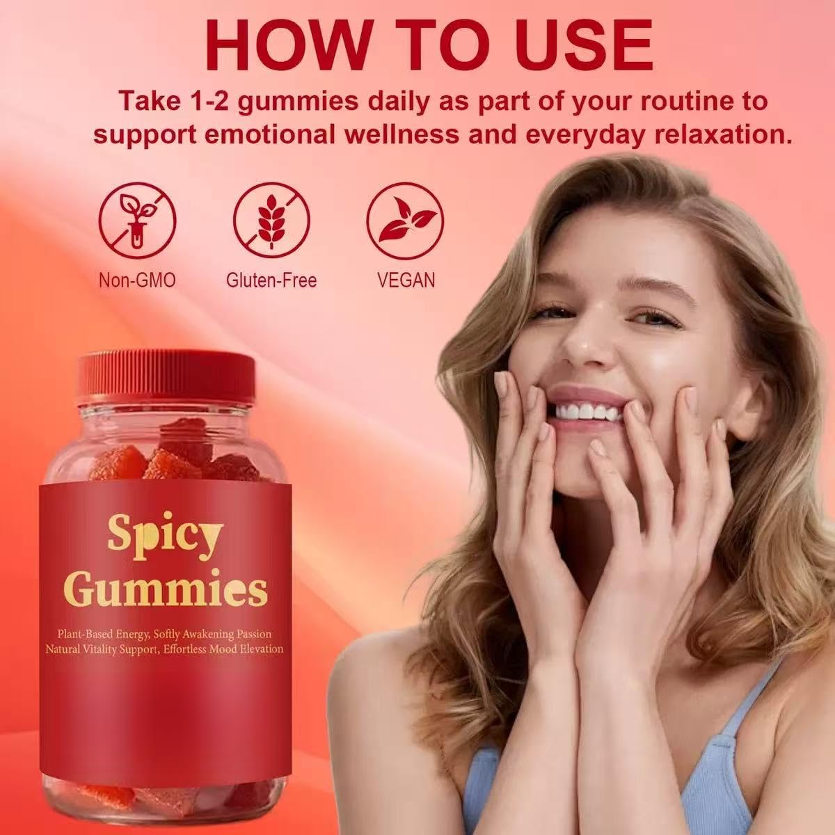 Gummies piccanti Sostegno naturale dell'umore,vitalità ed energia femminile