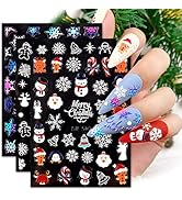 Christmas Nail Art Stickers 5D Embossed Christmas Nail Decals Self Adhesive Christmas Nail Decora...