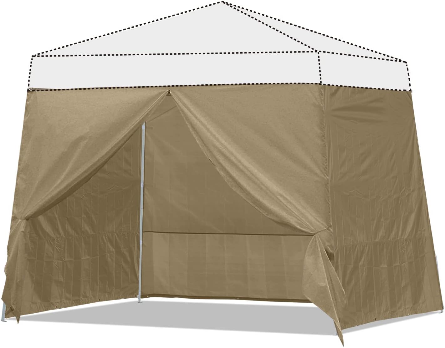 ABCCANOPY Slant Leg Side Wall 10x10ft base/8x8ft top, White (4 Walls Only, NOT Including Frame and Top)