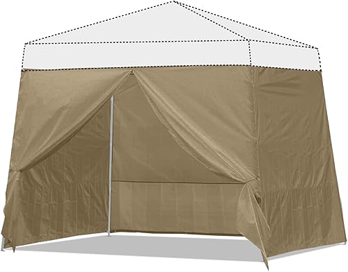 ABCCANOPY Pared lateral de pierna inclinada de 10 x 10 pies basa8x8 pies superior, beige (solo 4 paredes, no incluye marco y parte superior)