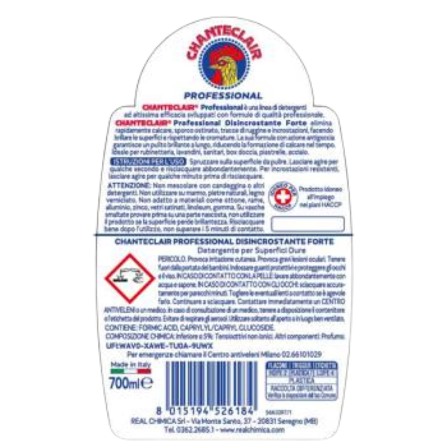 Disincrostante Forte Professionale Spray 700ml – Azione Anticalcare Potente – Superfici Brillanti (10 pezzi)