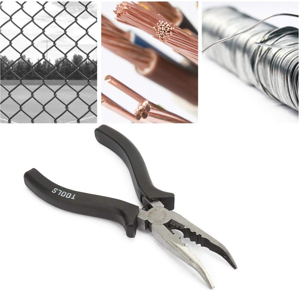 Slimline Bent Nose Pliers 6'' High Carbon Steel Round Curved Nose Pliers High Hardness, Firm And Strong，for Multiple Purposes.
