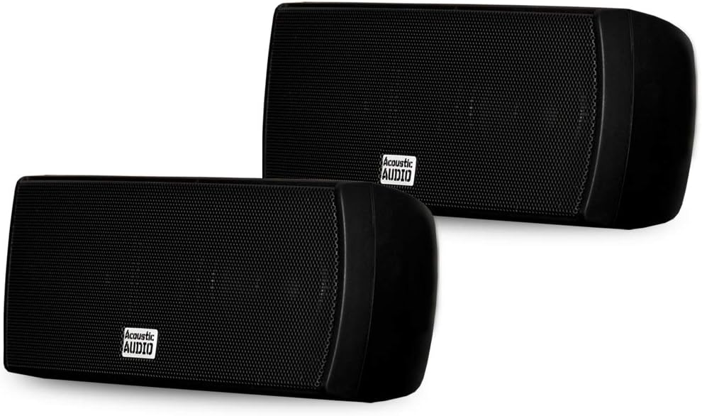Acoustic Audio AA32CB Mountable Indoor Speaker Pair 600 Watts Black Bookshelf AA32CB-PR