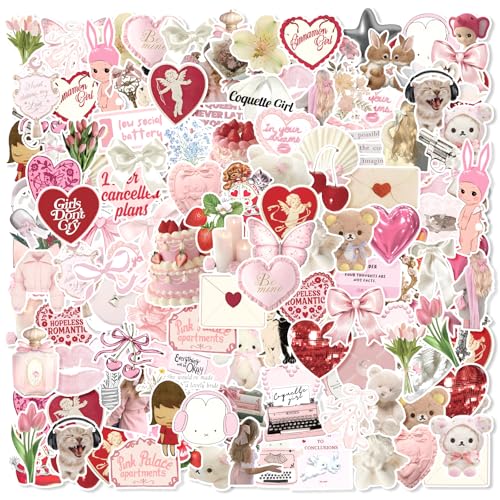 G2PLUS 100 Stickers Roses: Autocollant Aétanche丨Stikers Waterproof,Autocollants en Vinyle Gommettes Pour les Ordinateur portable,guitare, bouteille d'eau,...