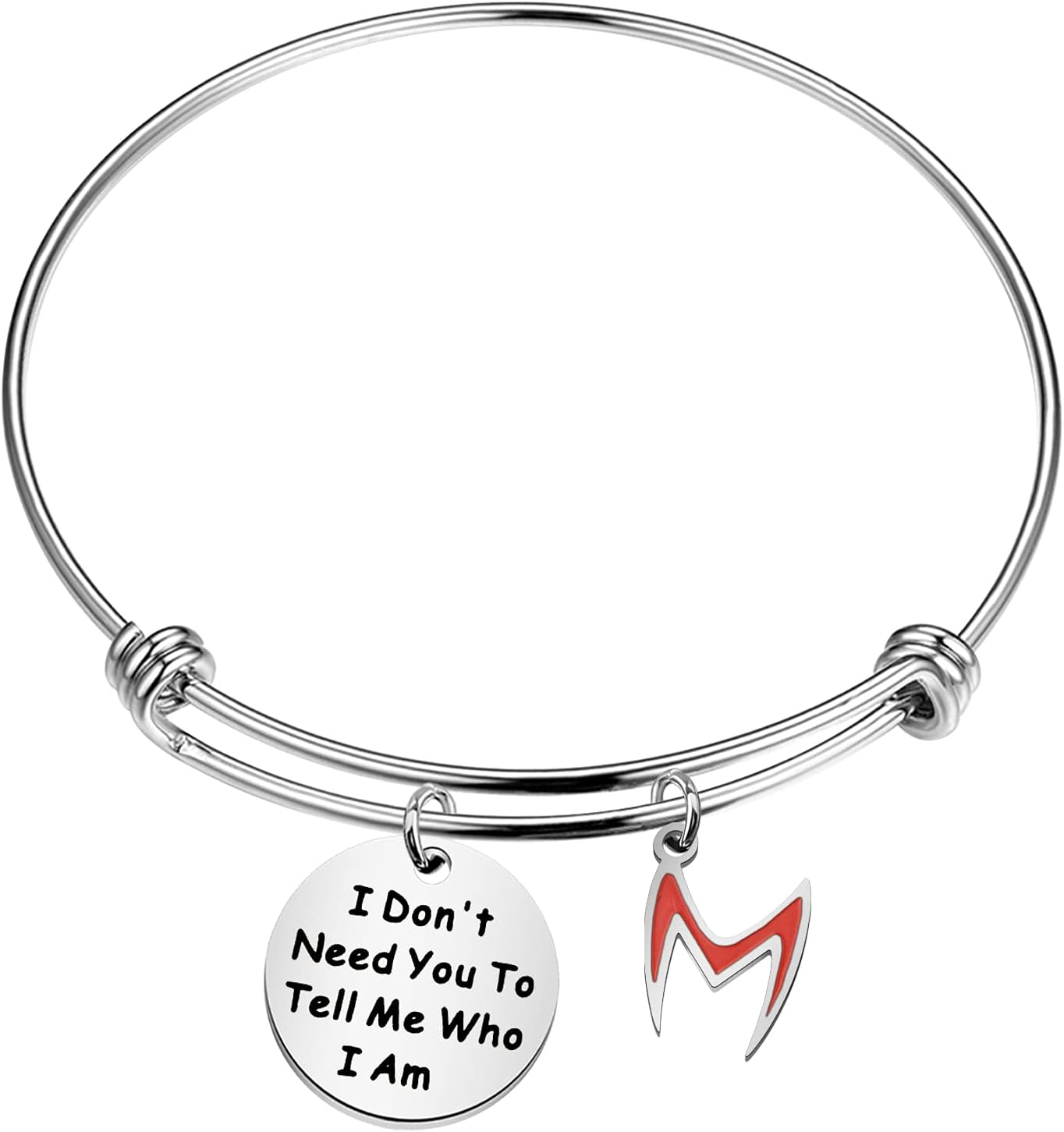 Super Women Witch Gift Inspiring Super Hero Bracelets for Fans I Don't Need You To Tell Me Who I Am Helmet Bangle