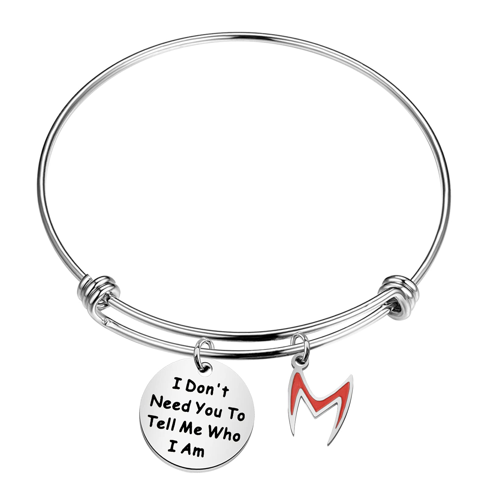 AKTAP Super Women Witch Gift Inspiring Super Hero Bracelets for Fans I Don't Need You To Tell Me Who I Am Helmet Bangle