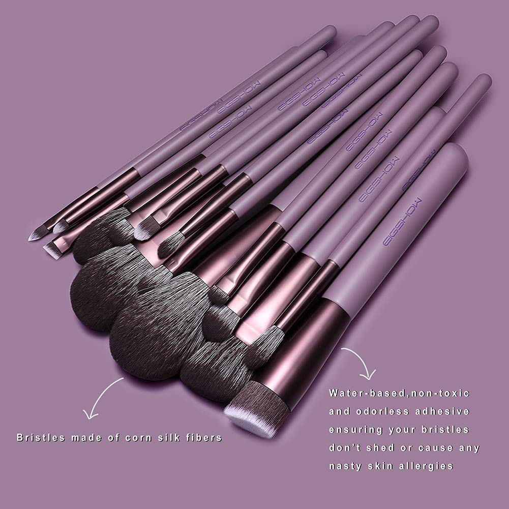 EIGSHOWKit de 15 brochas de maquillaje., , , Humo Púrpura,, ]