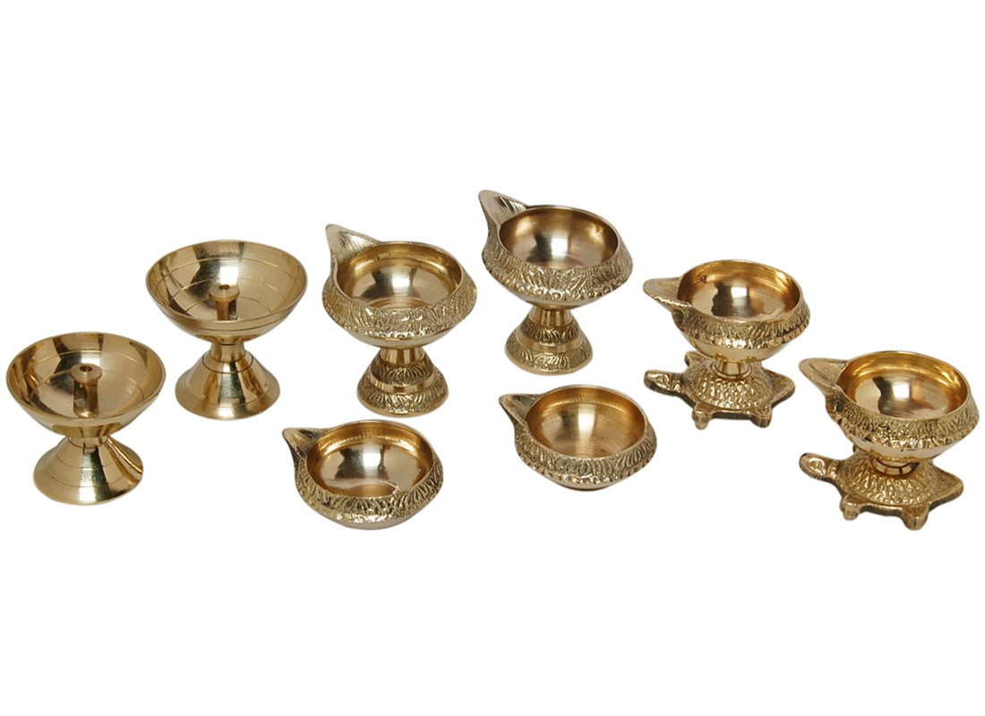 Brass Diya Kuber Deep Kachhua Diya Paaro Deep Vaastu Diya Brass Deepak Diwali Decorative Item Home Decor Item for Diwali Best Diwali Gift Item Pooja Item - Set of 8