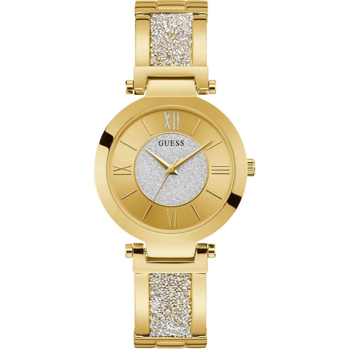 Guess Stainless Steel Analog Champagne Dial Womens Watch-W1288L2, Band Color-Gold (B07VRZKXGL) Amazon Price History, Amazon Price Tracker