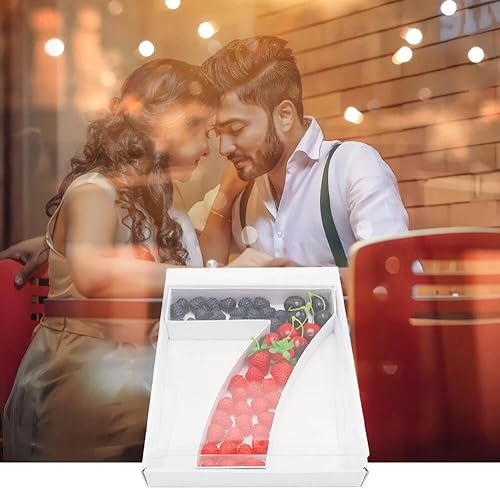 Miniatura 8 de Caja de magdalena de regalo de charcutería redonda de cartón rellenable de 12 "con cubierta de dulces que empaqueta (O)