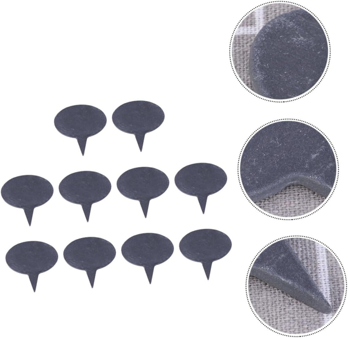 10pcs Slate Oval Labels for Plants and Cheese, Black