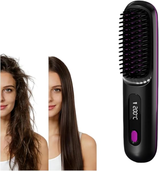 Brosse Cocoony pour Cheveux Courts Brosse, Un Volume Coiffe en 2 Minutes, 3 Réglages De Température, Chauffage Rapide (Noir) - 1