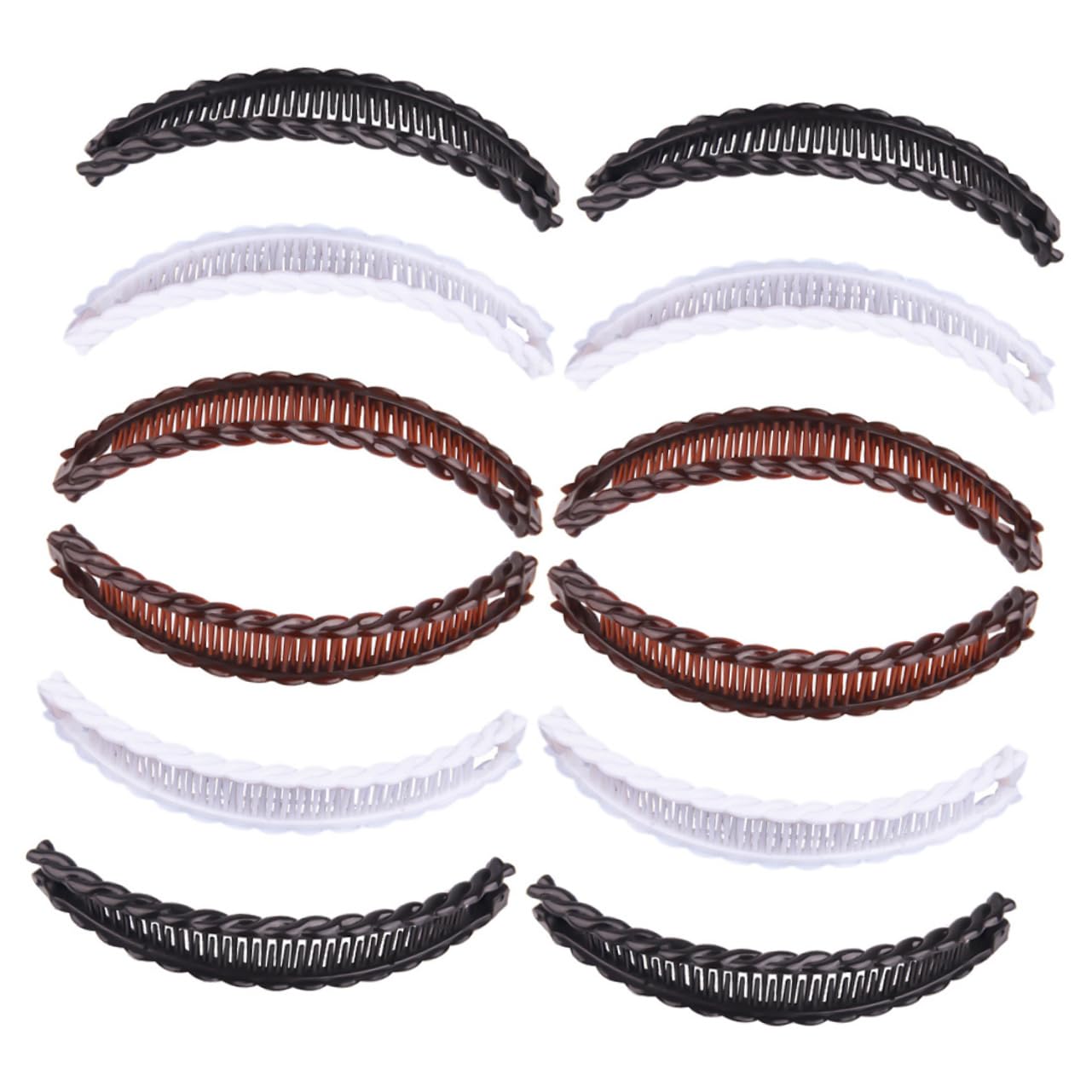 Pinzas Cabello 12 Piezas de Plástico para Mujer y Adolescente | Peines Banana y Pinzas de Peineta, Uso en Casa y Peinados Variados, Accesorio Sencillo y Multifuncional