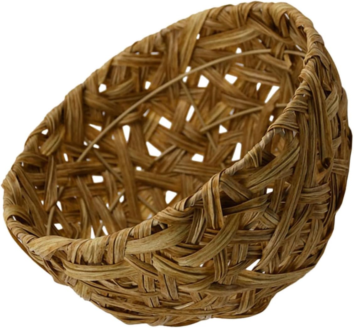 Handwoven Rattan Lamp Shade Imitation Decorative Light Fixture Plastic Replacement for Vintage Chandelier Living Room Bedroom