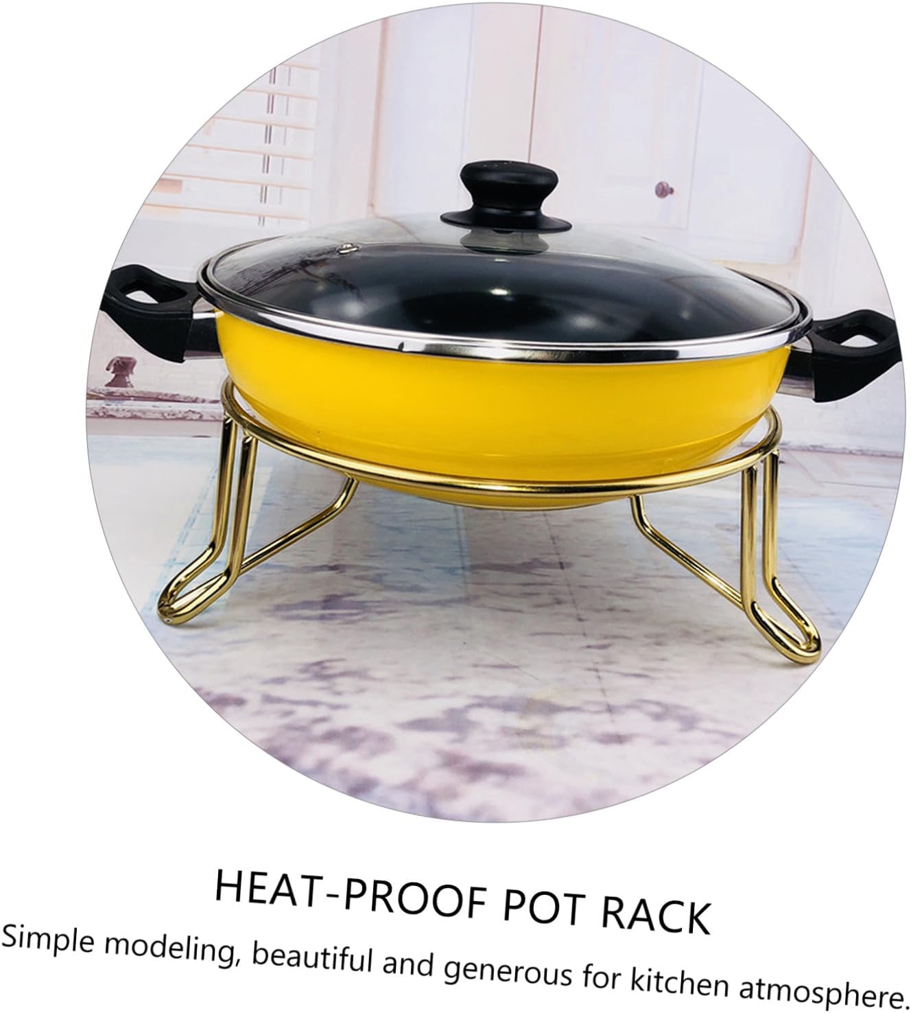 Toyvian Table Pot Rack Heat Resistant Alloy Pan Stand Kitchen Pot Holder Hot Dishes Storage Rack for Cookware Organization and Countertop Use