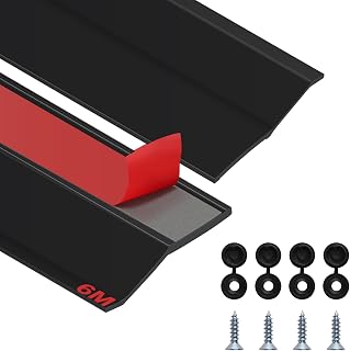 EFUTURETIME 10 m Self Adhesive Tip Garage Door Seal, Universal Rubber Sealing for Top, Bottom and Sides of Garage and Bearing Door, Black