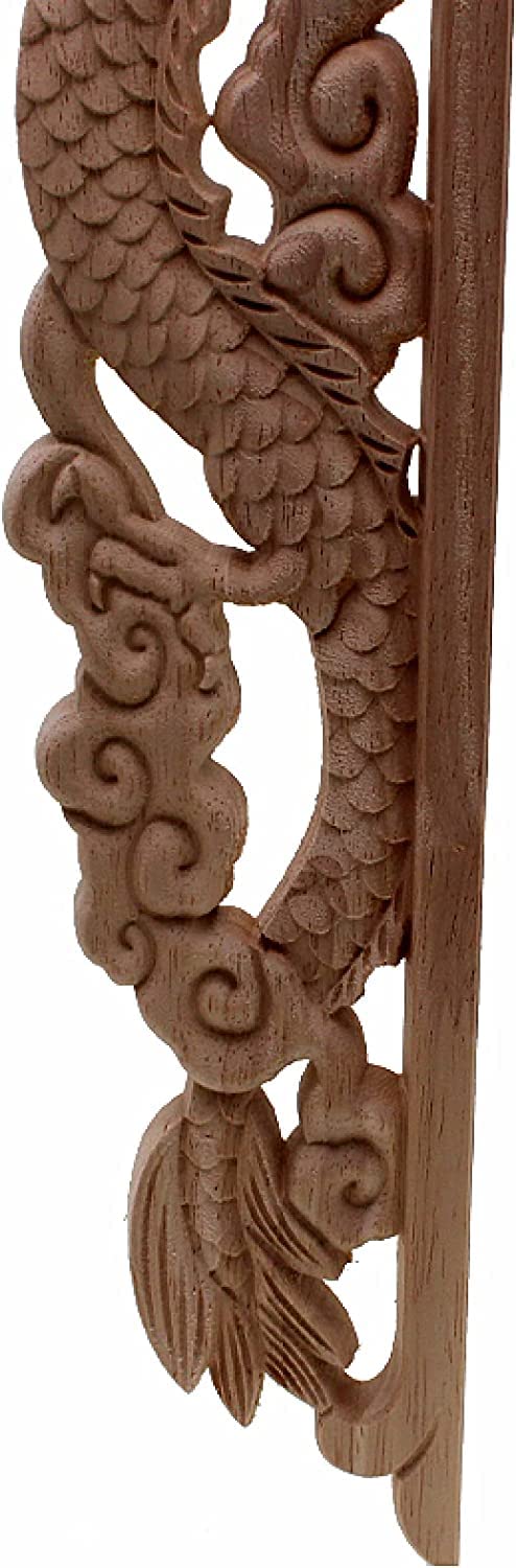 Zasiene Fregi in Legno Decorativi per Mobile 2 Pezzi Intagliati da Applicare Ovale Non Verniciato Decorazione in Legno per Mobile Angolo, 27 x 15cm