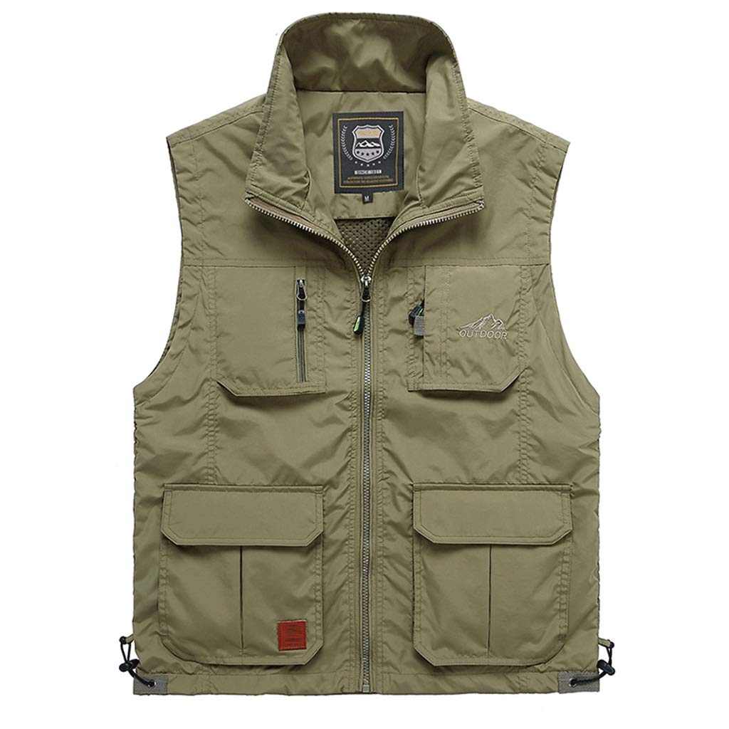 Chaleco al aire libre para senderismo y pesca Chaleco de hombre con varios bolsillos talla XL