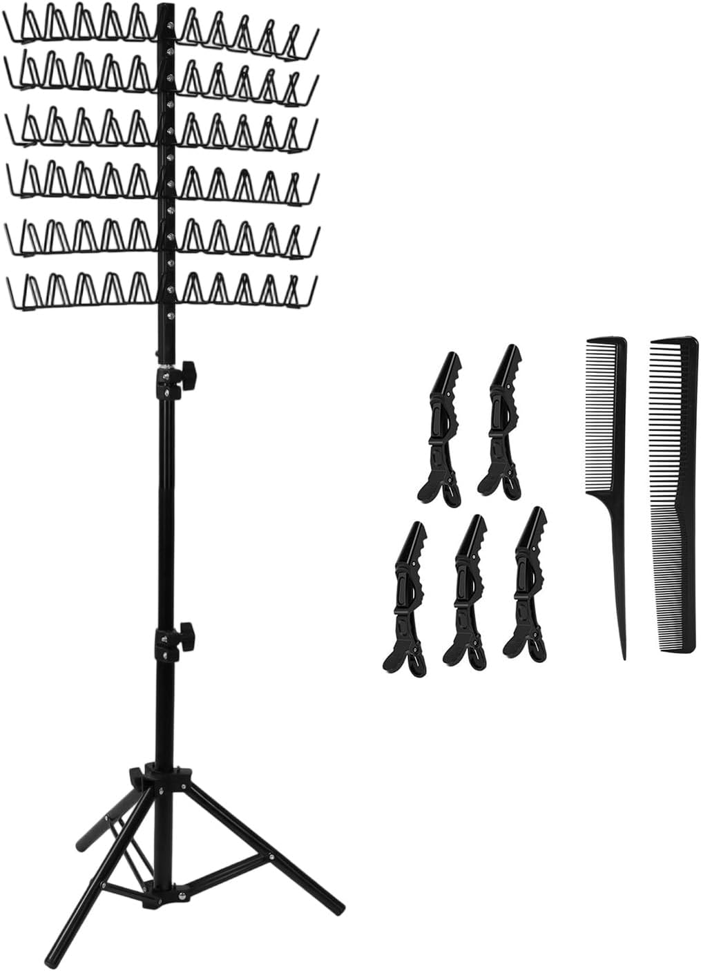 Braiding Hair Rack Extension Holder Hanger Stand With Stylists Tool For Salon Home Traveling Hair Rack