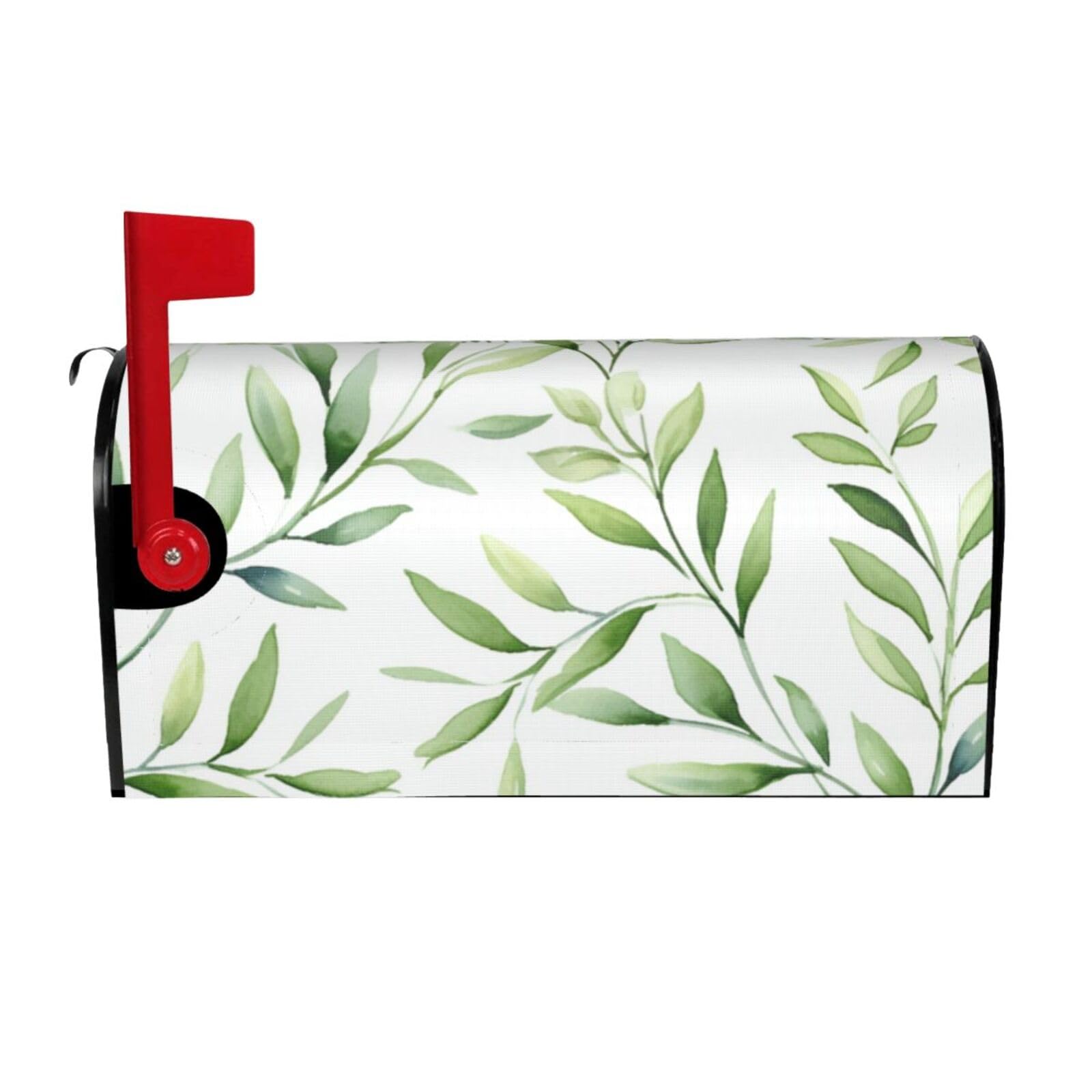 Green Leaves Mailbox Covers Magnetic Wraps Post Letter Box Cover Garden Home Decor 21x18 in