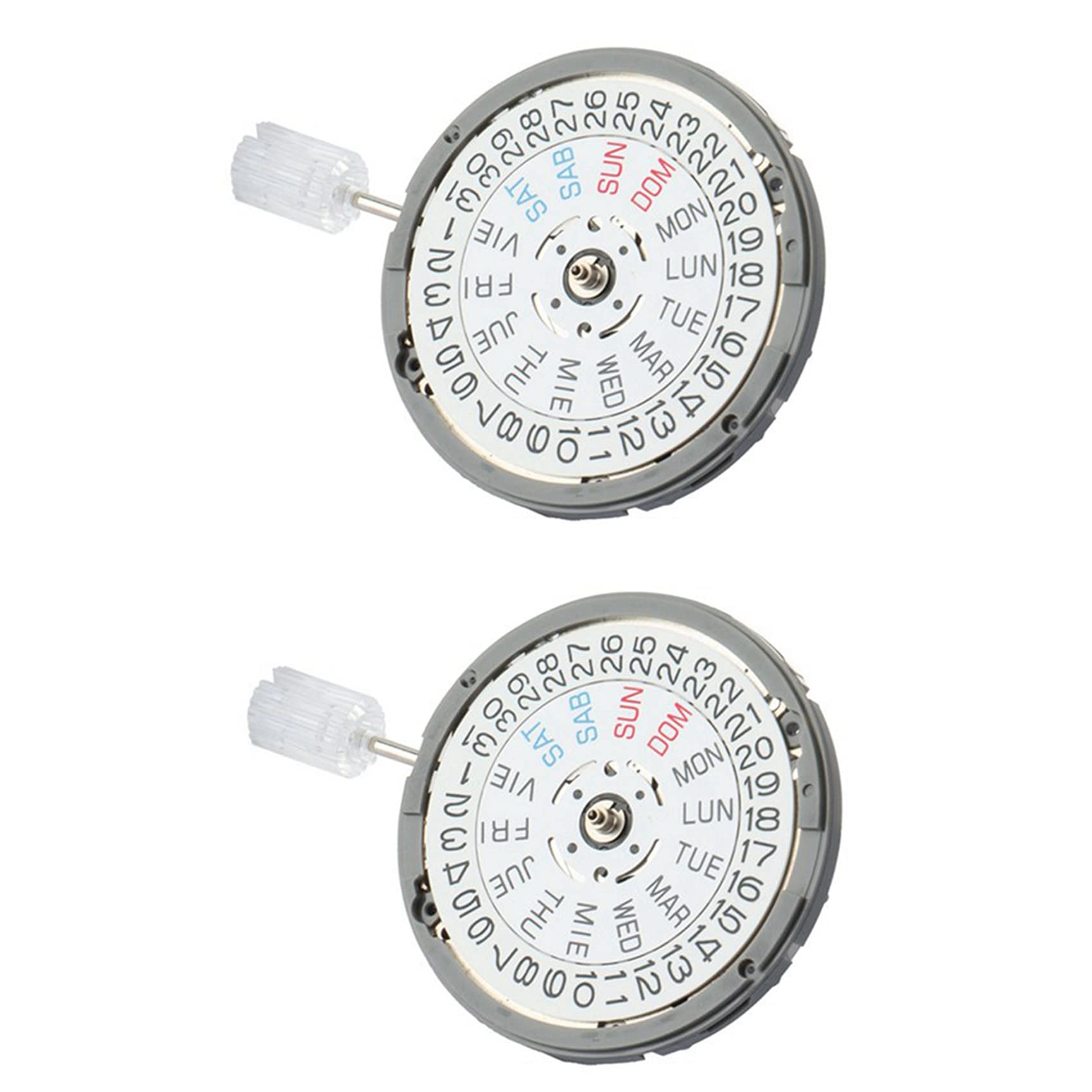 2X NH36 Anglais Date Semaine Automatique 3.8 O'Clock Couronne Montre Mouvement Mécanique Pièces de Rechange