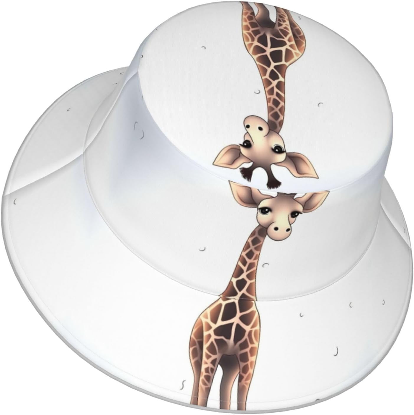 Cute Giraffe Reflective Bucket Hat for Men and Women,Outdoor Fishing Hat Fisherman Caps Packable Outdoor Beach Hat Black