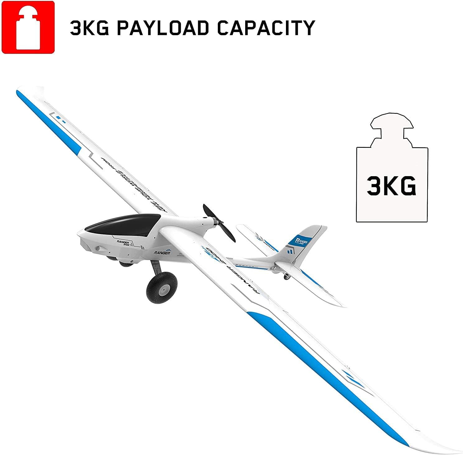 Image showing the Ranger 2400 glider with a 3KG payload capacity icon
