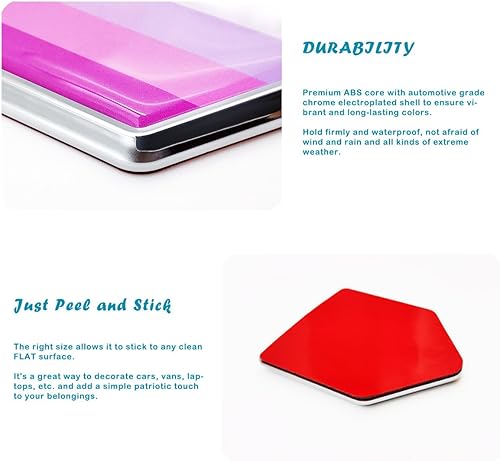 Miniatura 3 de Overdecor Bigender Pride - Calcomanía de bandera de género con emblema LGBT para parachoques (paquete de 2)