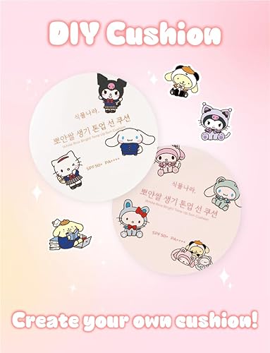 Miniatura 4 de Shingmulnara Oxígeno Water Tone Up Sun Cushion SPF50+ PA++++ (0.55 oz + 0.55 onzas de repuesto) (#02 melocotón) + calcomanía de personaje Kitty