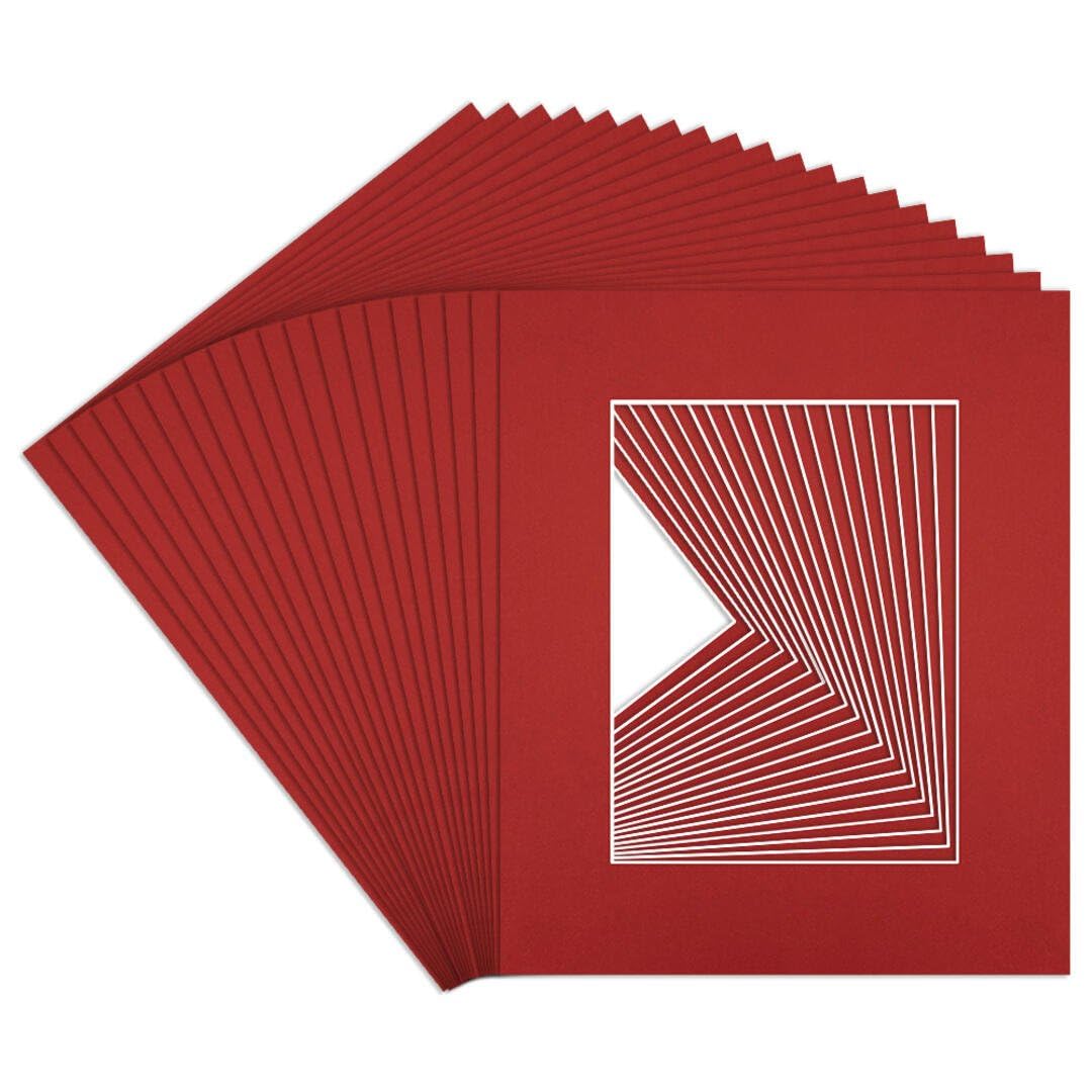 Procut Global 12x10" Crimson Picture Mounts to Fit 8x6" Aperture - Precision Cut Cardboard Photo Mount - Ideal for Frames, Prints, Artwork & Certificates - Sizes & Colours Available - 20 Pack