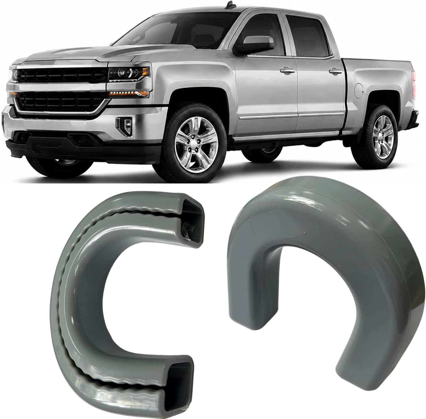 (Extended Version) Tow Hook Covers for Silverado 1500 2007-2026 and GMC Sierra 1500 2007-2019, Front Hitch Cover Compatible with Silverado 1500 Accessories, Not fit Verticle Tow Hooks (Pink)